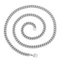 Silver-colored stainless steel Cuban link necklace for men with durable lobster clasp - Steel 6mm*60cm Lobster Clasp Style