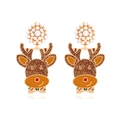 Orecchini a forma di renna di Natale con perle e smalto colorato gioielli festivi donna - Multicolore (Renna)