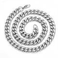Chaîne cubaine argentée polie pour homme avec fermoir mousqueton solide et design élégant - Acier 10mm*60cm Style Fermoir Mousqueton