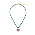 Collana natalizia con ciondolo a lanterna a righe rosso verde su cordoncino verde - Colorato