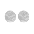 Silver round earrings with textured hammered finish and minimalist geometric design - Silver