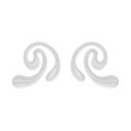 Modern silver swirl metal earrings with organic curved design and polished finish - Silver