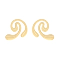 Minimalist golden irregular metal swirl earrings with a polished mirror finish for women - Gold
