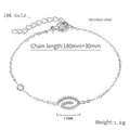 18K Gold plated stainless steel bracelet with zircon leaf pendant and heart details - Navette Spiral / Steel