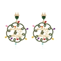 Pendientes Navidad Merry & Bright con bombillas coloridas y cierres de enchufe - Multicolor