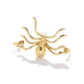 Auffälliger goldener Spinnen-Ohrclip mit glitzernden Strasssteinen und Vintage-Insektendesign - Gold
