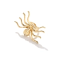 Dramatischer goldener Spinne Ring mit Diamantbesatz und lebensechten Gliedmaßen - Gold mit Zirkonia