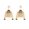 Orecchini a stella dorati con ciondoli Bride Squad, perle e strass scintillanti raffinati - Stile Giacca Bride Squad (Bianco)