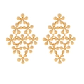Auffällige Vintage Gold-Ohrringe mit abgestuften Blumen und hohlem Schichtdesign - Gold