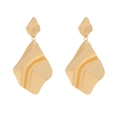 Exaggerated gold geometric drop earrings with irregular wave texture and metallic finish - Gold
