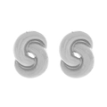 Chunky silver knot stud earrings in a vintage twisted metal hoop design for women - Silver