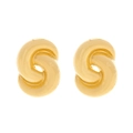 Retro oversized gold alloy earrings with a twisted knot spiral design on white background - Gold
