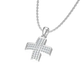 Collana con croce d'argento con zirconi bianchi micro-pavimentati su catena classica - Stile Argento (N0255S)