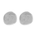Orecchini minimalisti in argento con texture metallica irregolare su sfondo bianco - Argento
