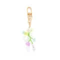 Handmade beaded lily of the valley keychain with colorful translucent floral pendants - Colorful Flower String (KZ250314-0067)
