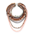 Collana boho multistrato fatta a mano con perline colorate e chiusura in argento lucido - Multicolore (A)