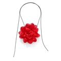 Choker floreale rosso fatto a mano con cordino nero per donne stile retrò vistoso - Stile Floreale Rosso (1)