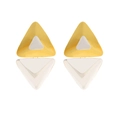 Orecchini geometrici a triangolo bicolore moderni con finitura in metallo oro e argento - Oro