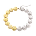 Collier coquillage bicolore style océan en métal doré et argenté avec fermoir mousqueton - Collier