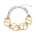 Collana a catena geometrica spessa con anelli intrecciati in oro e argento misti - Collana