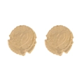 Detailed view of hammered gold coin earrings featuring a unique sunken heart texture - Gold (A)