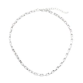 Collier à maillons argentés minimaliste avec fermoir mousqueton et chaîne d'extension - Argenté
