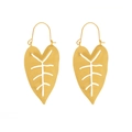 Böhmische goldene Monstera-Blatt-Ohrhänger mit hohlem Retro-Blatt-Design - Gold