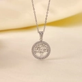 Collana con ciondolo albero della vita argentato con cristalli e catena sottile - Albero della vita d'argento