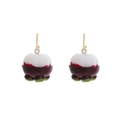 Creative mangosteen fruit drop earrings with purple peel and white pulp detail - Mangosteen Style (A)