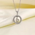 Collana con ciondolo a chiave di violino tempestata di scintillanti zirconi cubici - Argento Nota Musicale