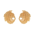 Asymmetrische gouden blad oorbellen met getextureerd onregelmatig golfontwerp - Goud