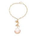 Gold chain necklace featuring natural sea shell and conch pendants in beach style - Gold Marine Elements Shell Conch Style (XL250516-0508)