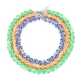 Handmade chunky geometric bead necklaces in green, orange, and blue with wavy patterns - Mixed Colors (3PCS Set)