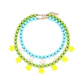 Set de collares bohemios de cuentas coloridas con colgantes de margaritas y oro - Multicolor (Verde/Azul)