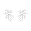 Elegant vintage silver leaf-shaped alloy earrings with detailed leaf vein textures - Silver (White K)