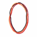 Collier à trois rangées de perles aux couleurs noir, rouge et orange avec dégradé - Multicolore