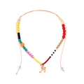 Handgefertigte Boho-Perlenkette mit Hirschanhänger und bunten herzförmigen Akzenten - Buntes Hirsch-Stil (A)
