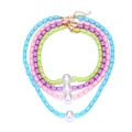 Handmade multi-layered waterfall beaded choker necklace set with elegant faux pearl pendants - 4PCS Mixed Colors