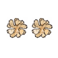 Geborstelde gouden bloemenoorbellen met zwarte emaille randen in een bloembladontwerp - Goud (Zwarte Rand)