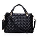 Sac à main matelassé noir classique avec détails dorés et bandoulière amovible - Noir