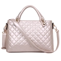 Sac à main matelassé doré champagne avec finition nacrée et bandoulière amovible - Blanc Cassé