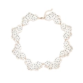 Collana con foglie smaltate con pois neri su petali bianchi a forma di ventaglio - Bianco