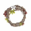 Collar de tela floral tejida a mano con cuerda ajustable y diseño de lujo ligero - Estilo Multicolor A