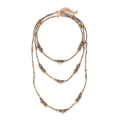 Dreilagige Perlenkette mit goldenen und grauen Perlen im Boho-Wasserfall-Design - Gold & Grau Gemischt (Hauptfarbe)