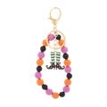 Close-up of Halloween keychain with colorful beads and enameled witch leg charm detail - Witch Boots(KZ250825-0080-8)