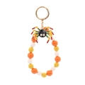 Colorful beaded Halloween spider keychain with enamel spider pendant and gold ring clip - Spider(KZ250825-0080-7)