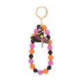 Ciondolo di Halloween con perline arancioni, nere e rosa con un pendente a cappello da strega - Cappello da Strega(KZ250825-0080-4)