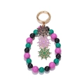 Detail of Halloween keychain with gold clasp, colorful beads and spider web charms - Spider Web(KZ250825-0080-3)