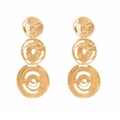 Orecchini vintage dorati a tripla spirale con elegante design rotondo traforato astratto - Oro