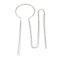 Collier ras du cou argenté minimaliste avec de longues franges métalliques asymétriques - Argenté